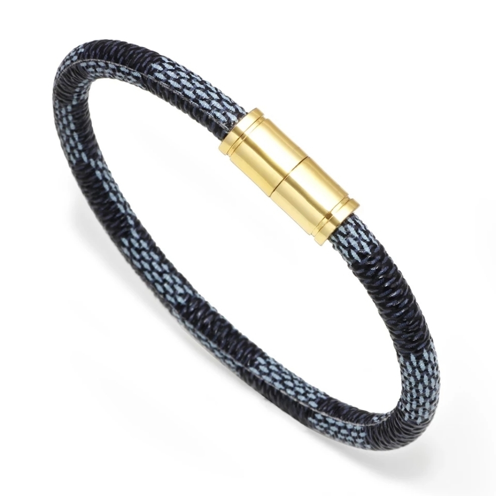 Black Faux Leather Magnetic Bracelet